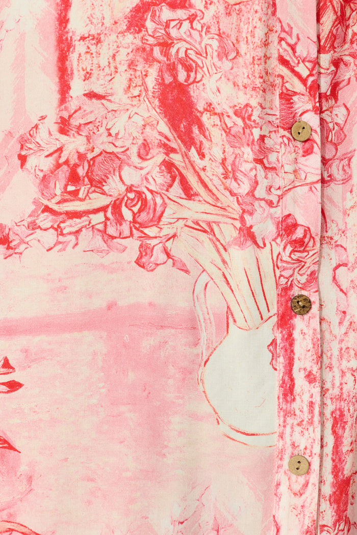 Laverna Shirt Dress in Multi Pink Print fabric