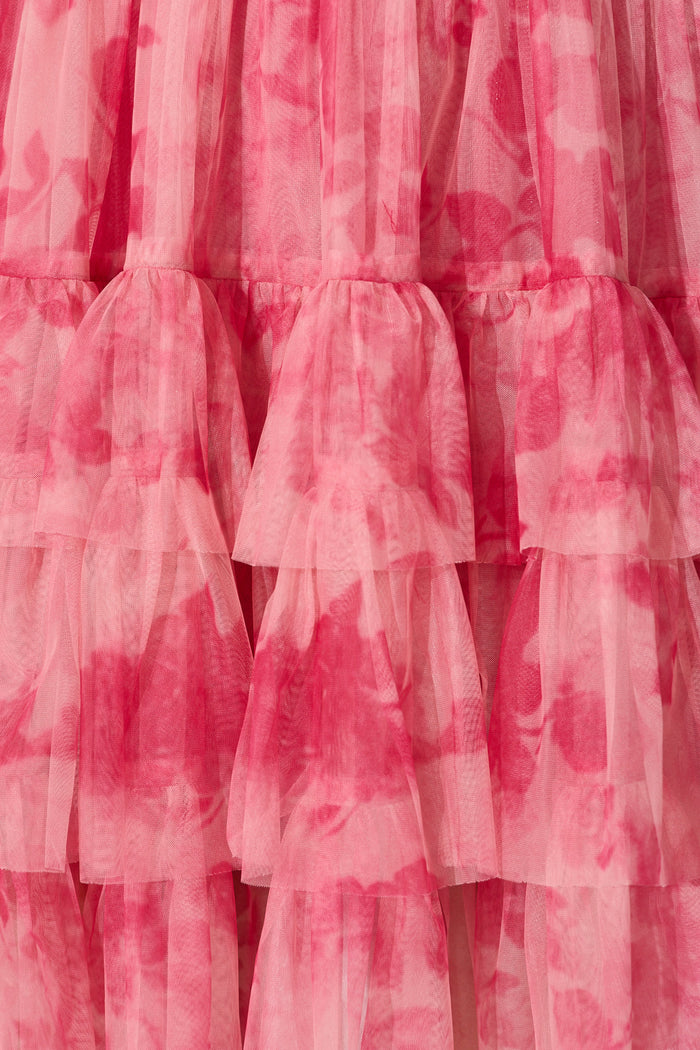 Air and Grace Dress in Pink Floral Tulle fabric