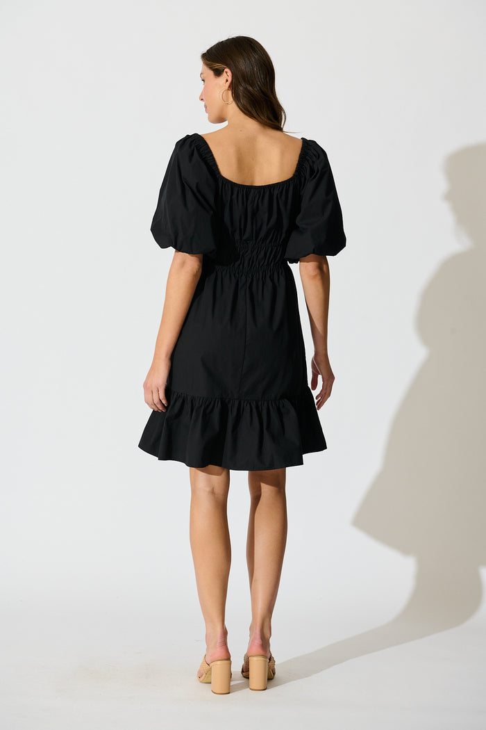 Kierah Dress in Black Cotton back