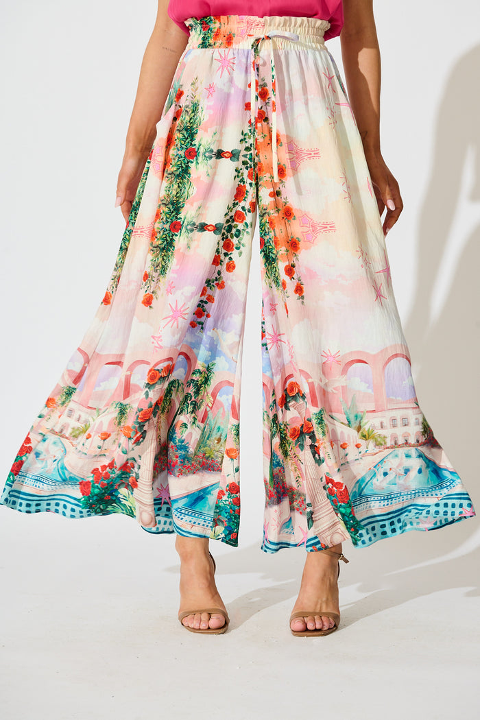 Mariah Pant in Red Rose Conversational Print front