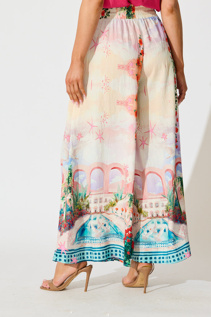 Mariah Pant in Red Rose Conversational Print back