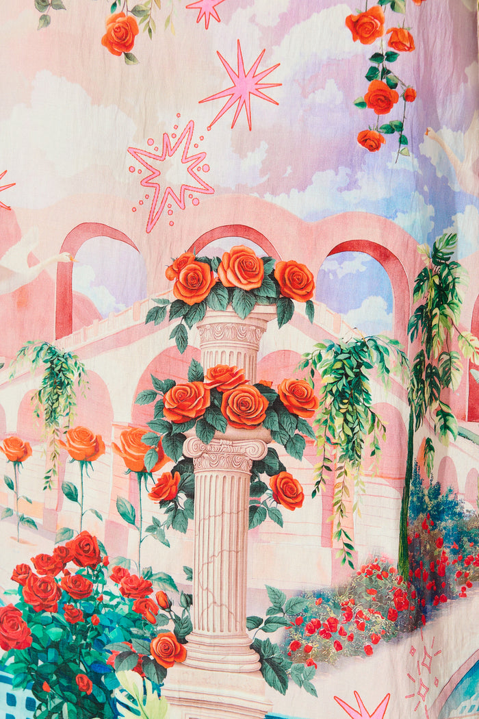 Mariah Pant in Red Rose Conversational Print fabric