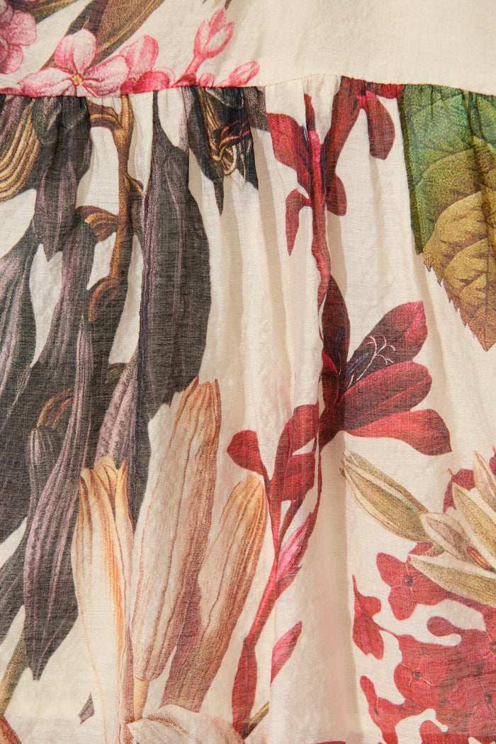 Blush Botanica Dress In Cream with Multi Floral fabric