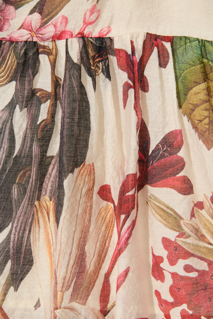 Blush Botanica Dress In Cream with Multi Floral fabric