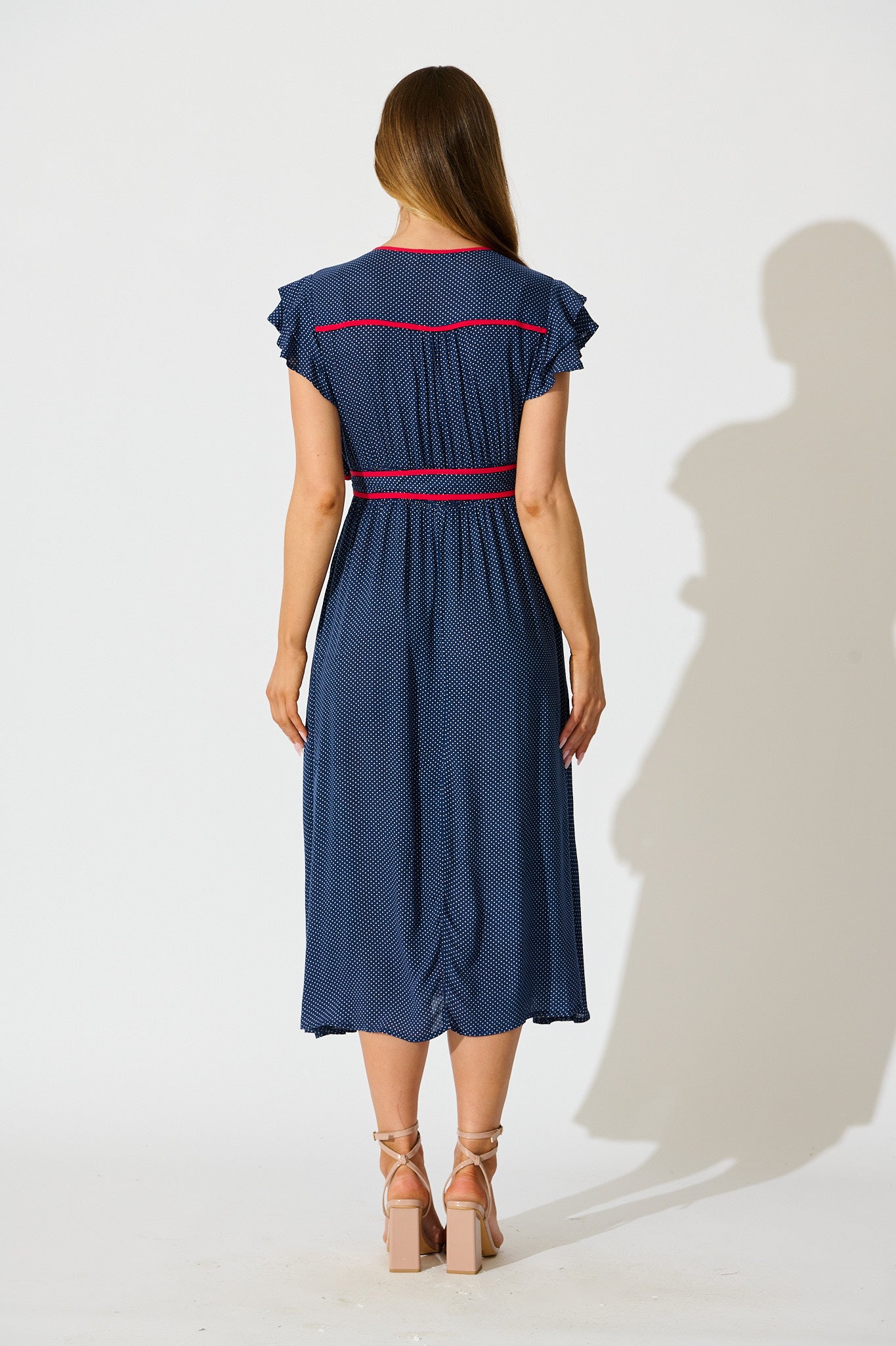 Inara Midi Dress in Navy with Polka Dot | St Frock Inara Midi Dress in Navy with Polka Dot | St Frock