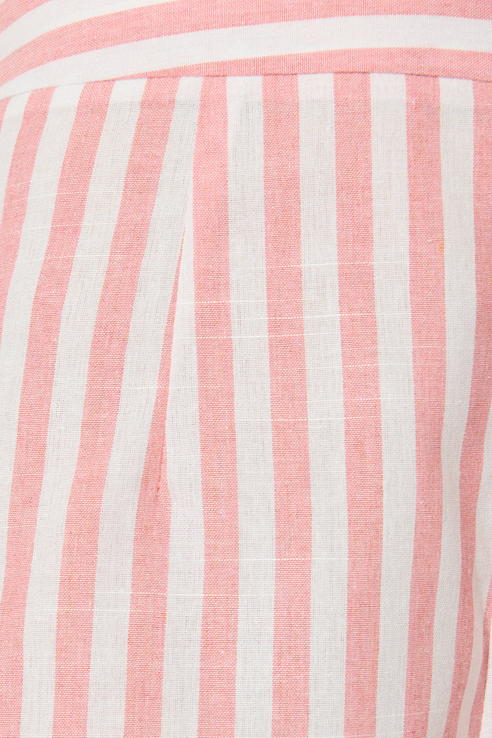 Leila Short in Pink Stripe Cotton Blend fabric