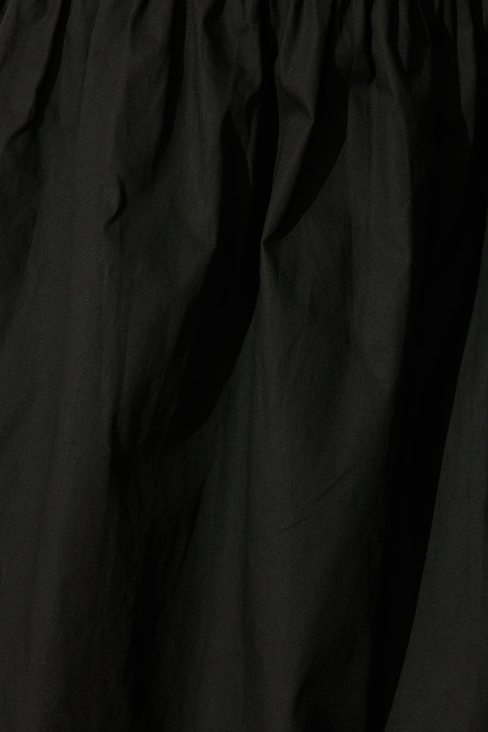 Avenly Midi Dress in Black Cotton fabric