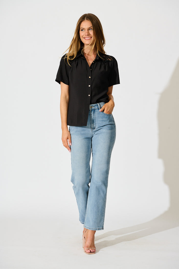 Simplicity in Lace Shirt in Black full length