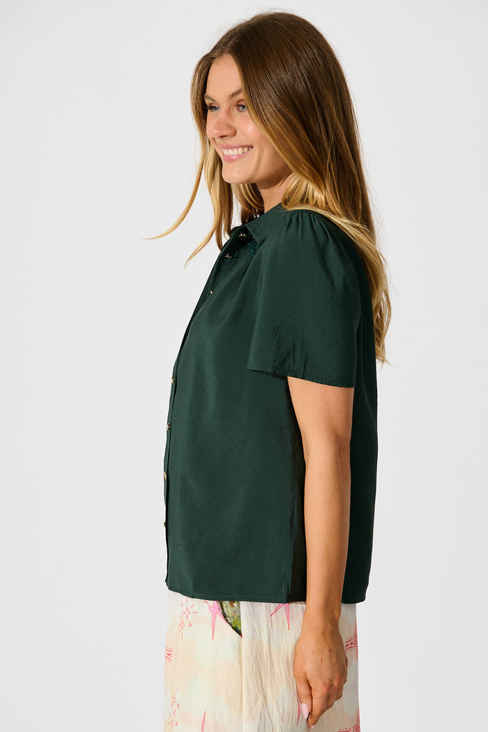 Simplicity in Lace Shirt in Emerald side