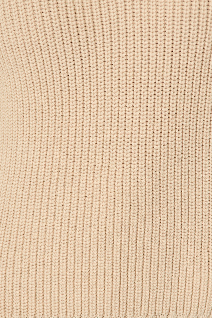 Lauretta Knit Top in Beige Cotton fabric