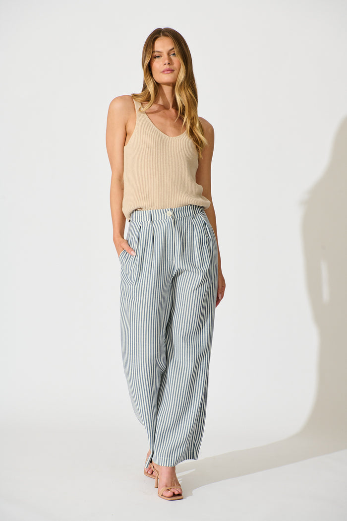 Lauretta Knit Top in Beige Cotton full length