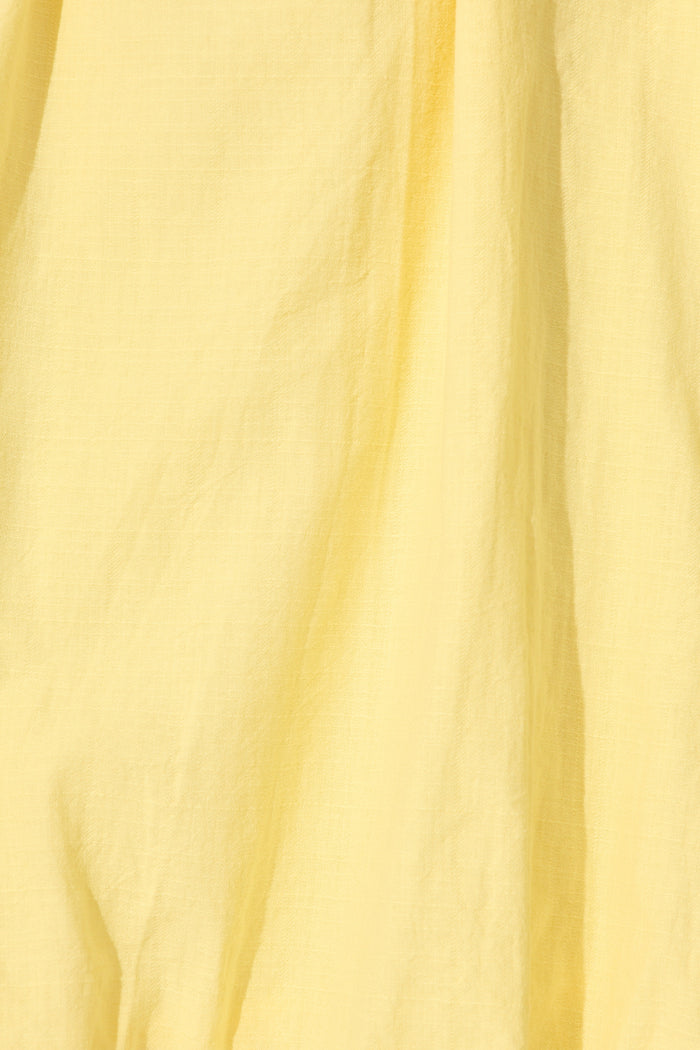 Aleris Bubble Hem Dress in Butter Yellow Cotton fabric