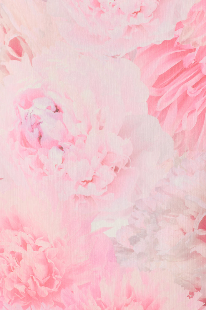 Maelis Maxi Dress in Pink Floral Chiffon fabric