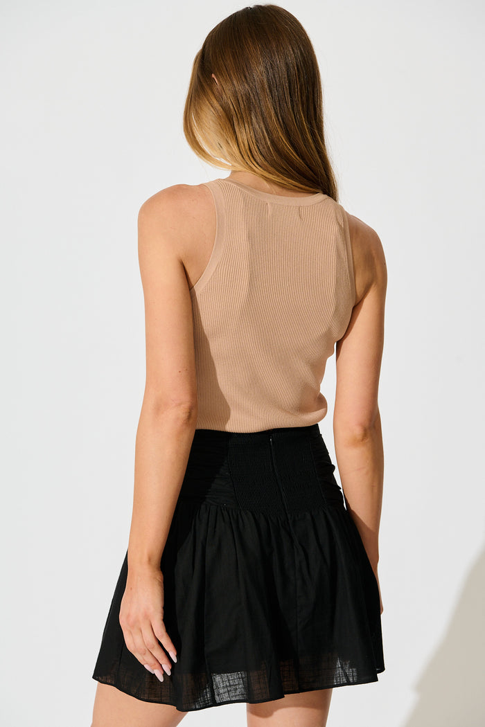 Shaina Skirt in Black Linen Blend back