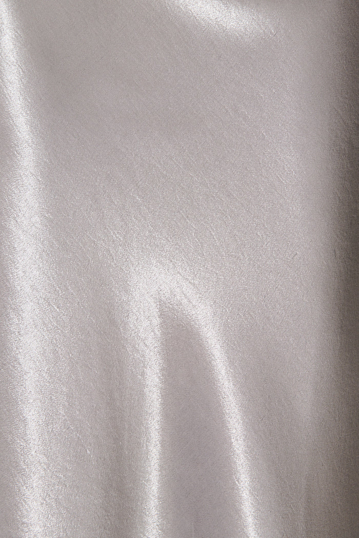 Satin Poise Midi Skirt in Grey fabric