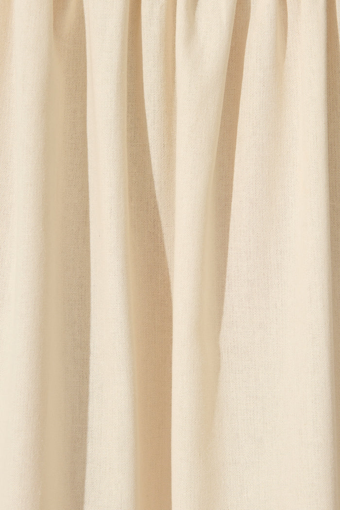 Isleen Maxi Dress in Oatmeal Linen Blend fabric