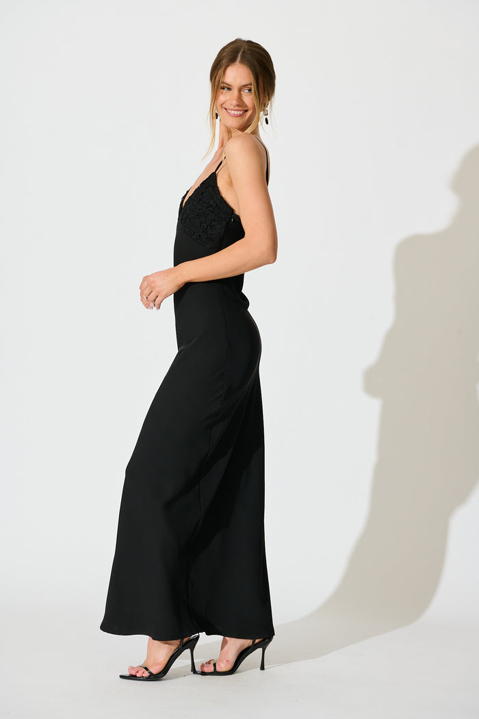 Lush Reverie Maxi Dress in Black side
