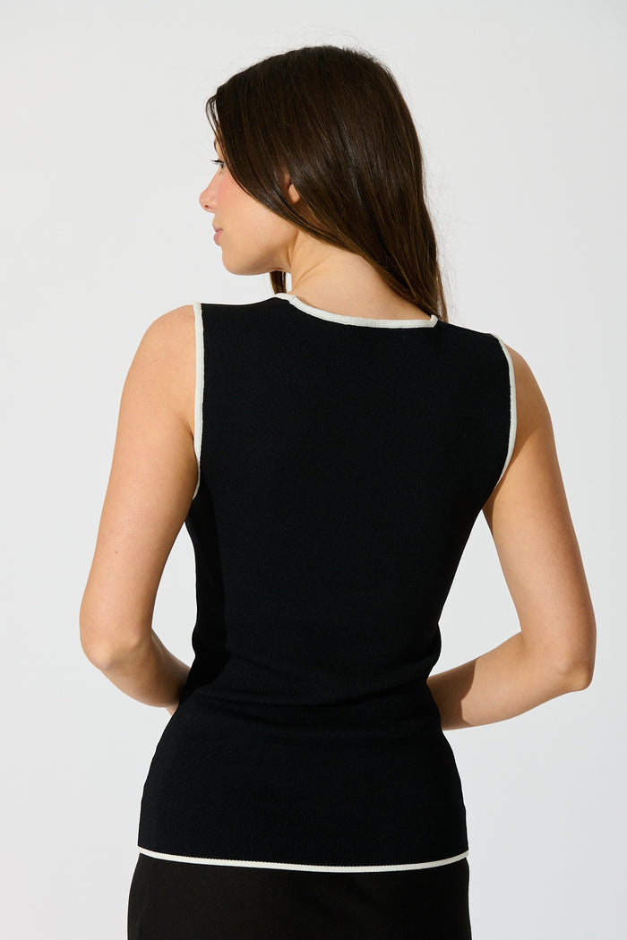 Avena Knit Top in Black back