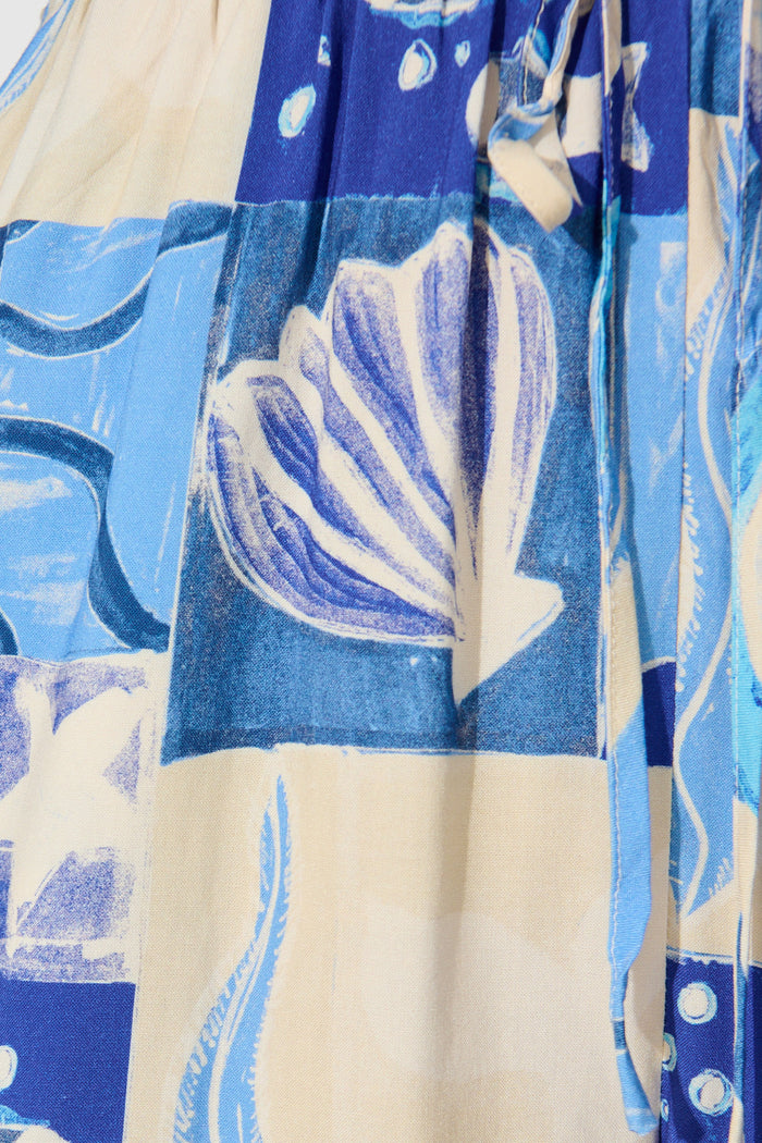 Billini Playsuit in Blue Sea Shell Print fabric