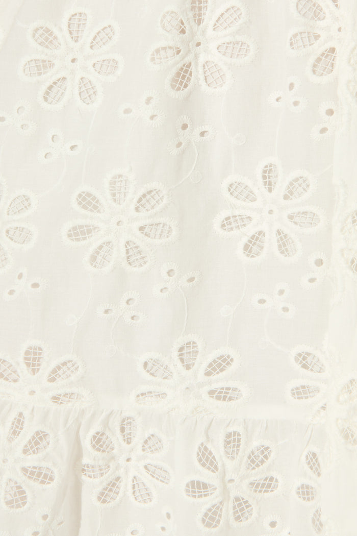 Juliette Dress in White Broderie Cotton fabric