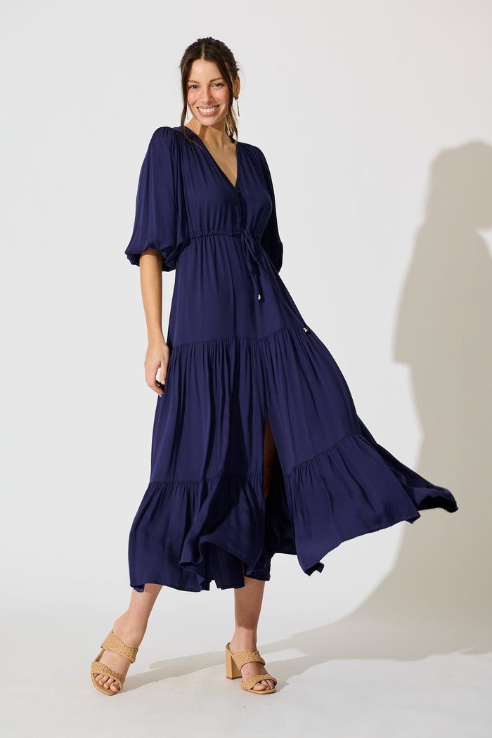Carwen Maxi Dress in Navy full length