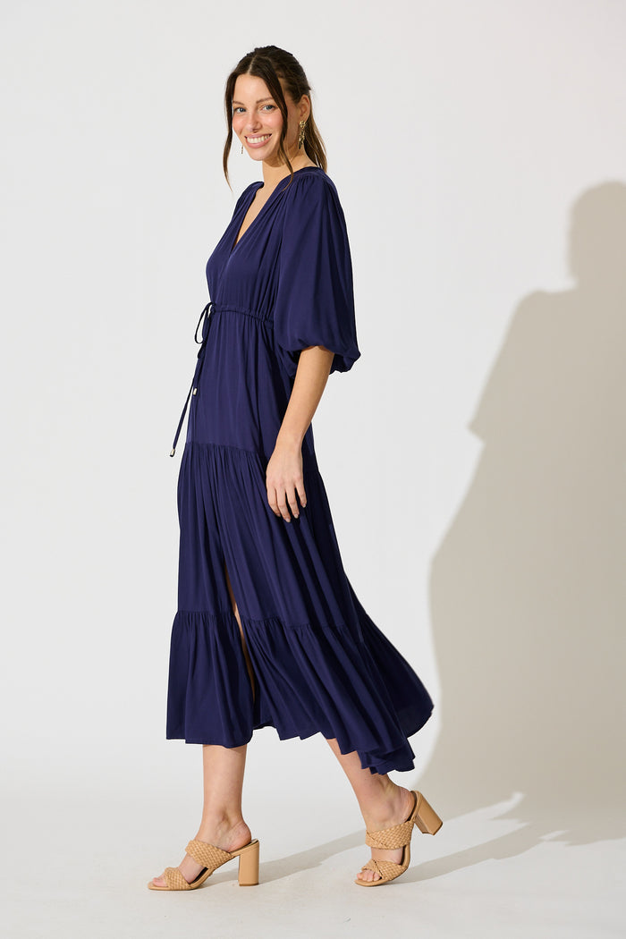 Carwen Maxi Dress in Navy side