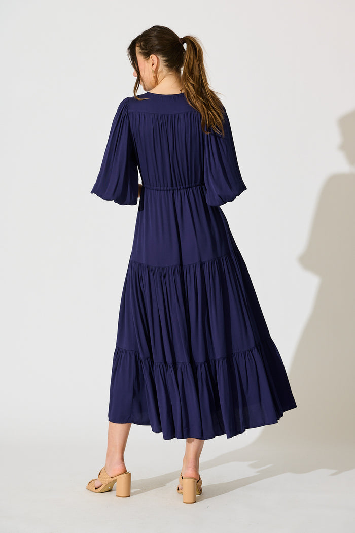 Carwen Maxi Dress in Navy back