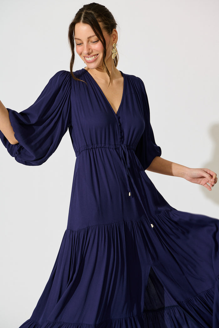 Carwen Maxi Dress in Navy front