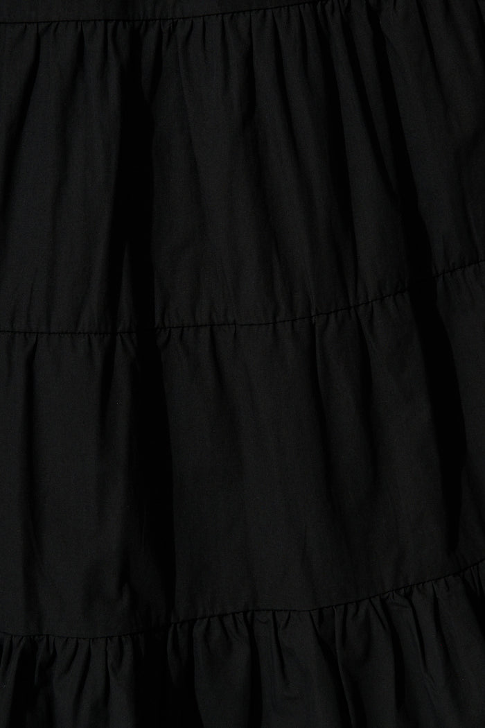 Vrinda Midi Dress in Black Cotton fabric
