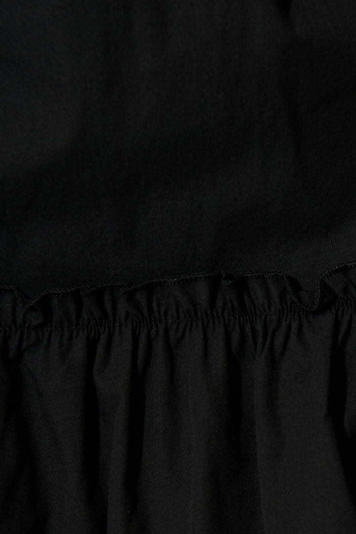 Miya Midi Dress in Black Cotton fabric