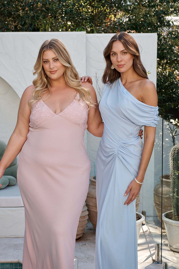 Lush Reverie Maxi Dress in Rose campaign two models