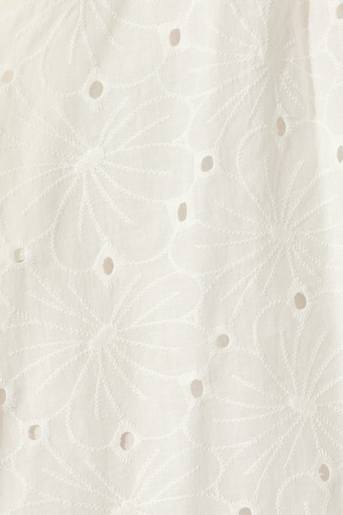 Eugena Dress in White Broderie Cotton fabric