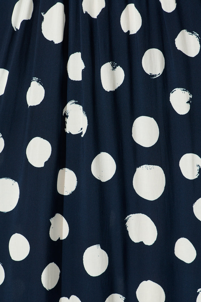 Sweet Spot Maxi Sundress in Navy with White Spot fabric