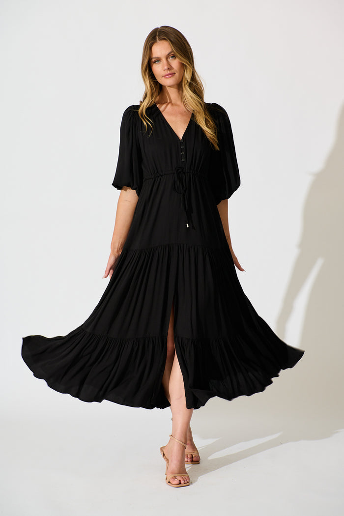 Carwen Maxi Dress in Black full length