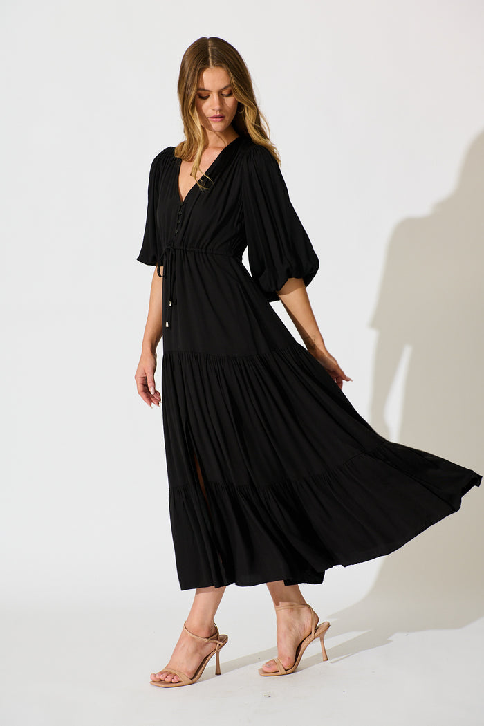 Carwen Maxi Dress in Black side