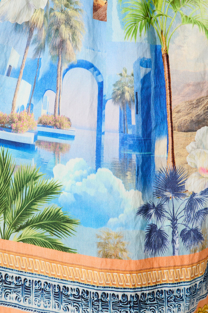 Maui Playsuit in Blue Multi Print fabric