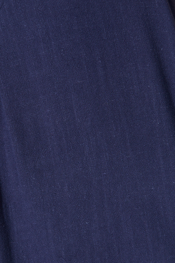 Chloanna Top in Navy Linen Blend fabric