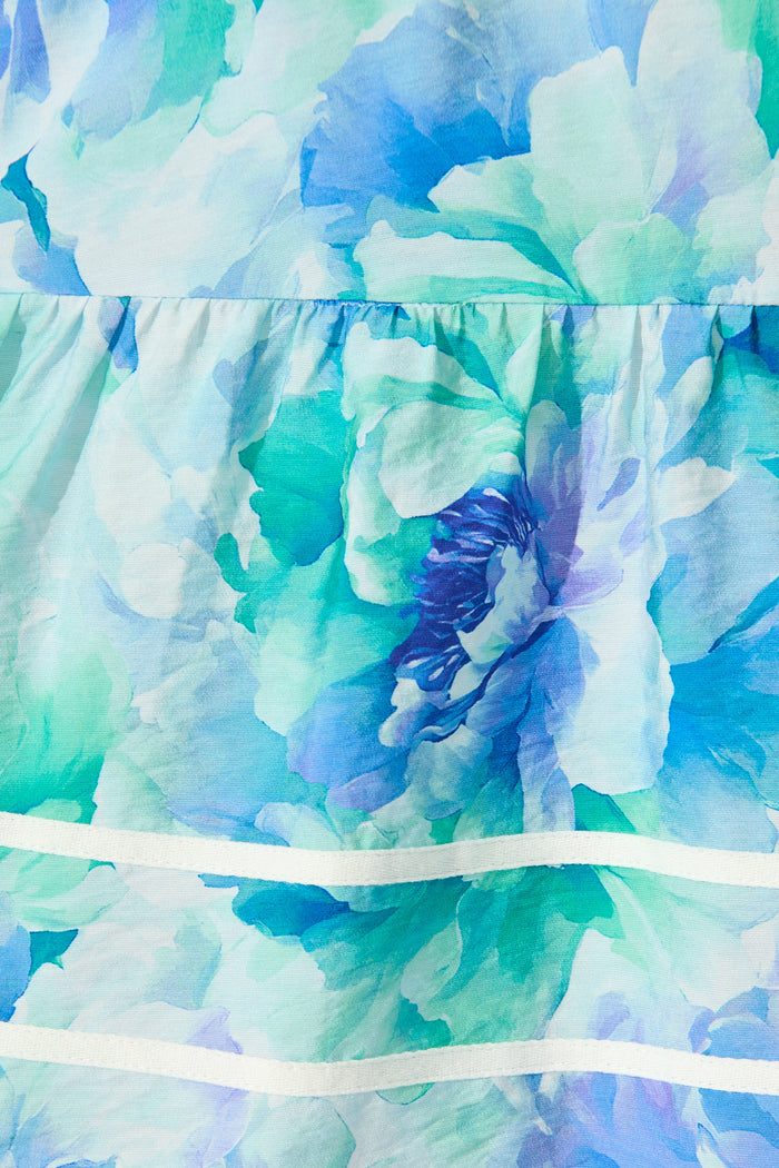 Laoise Shirt Dress in Blue Floral fabric