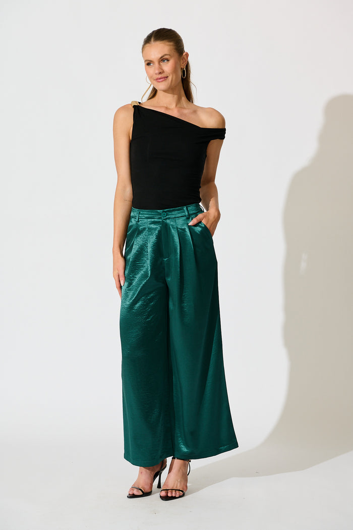 Ala Off Shoulder Top in Black full length