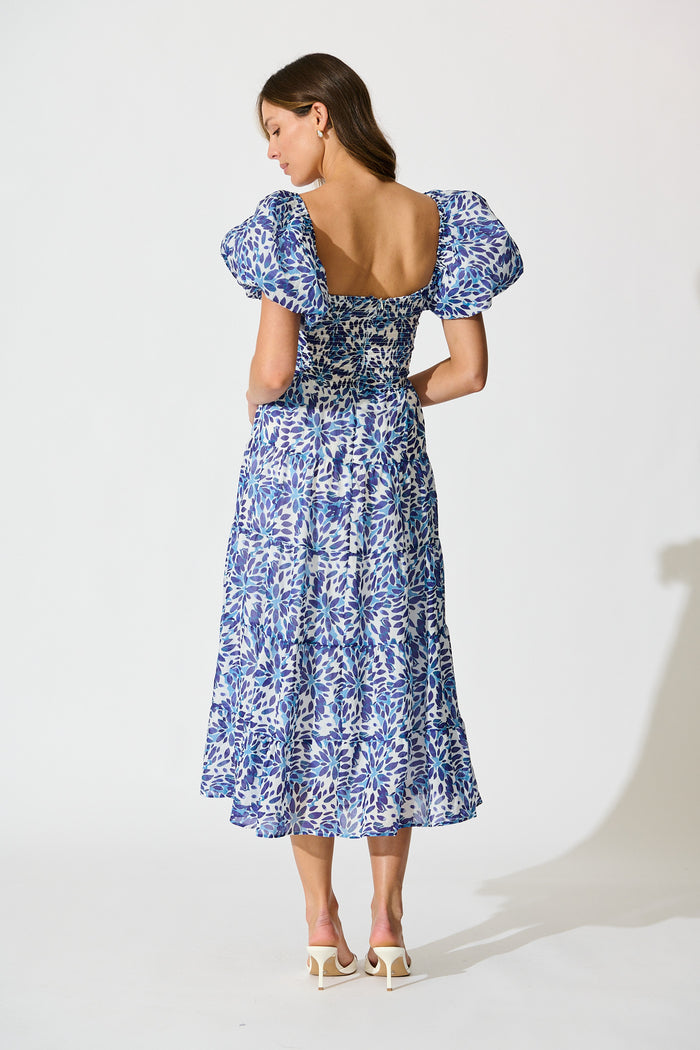 Petals at Dusk Maxi Dress in Blue Navy | St Frock