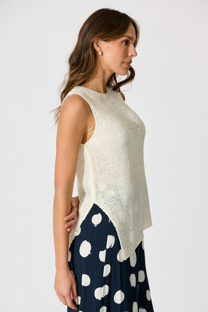 Soft Touch Knit Top in Cream side