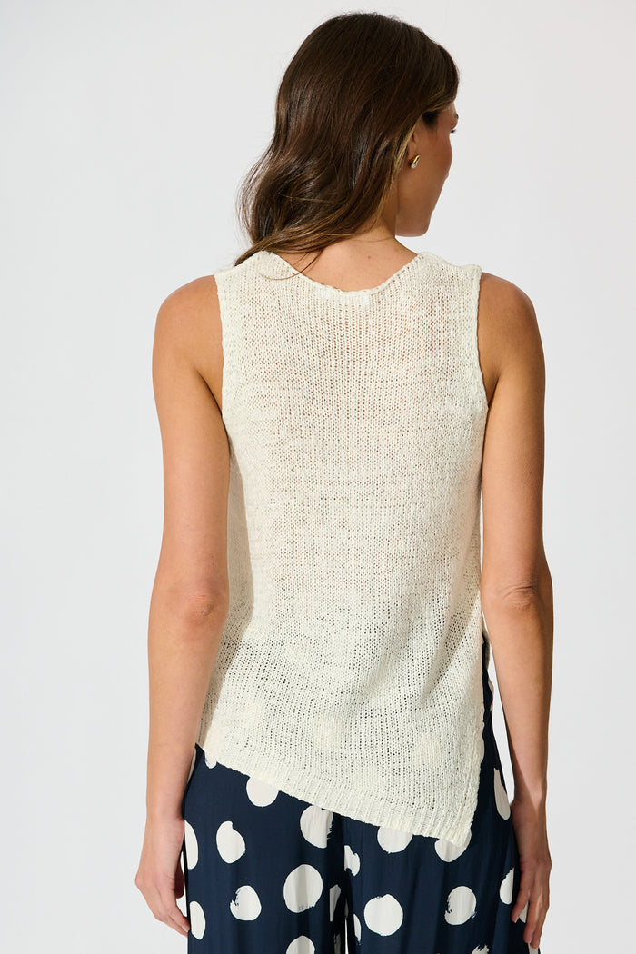 Soft Touch Knit Top in Cream back