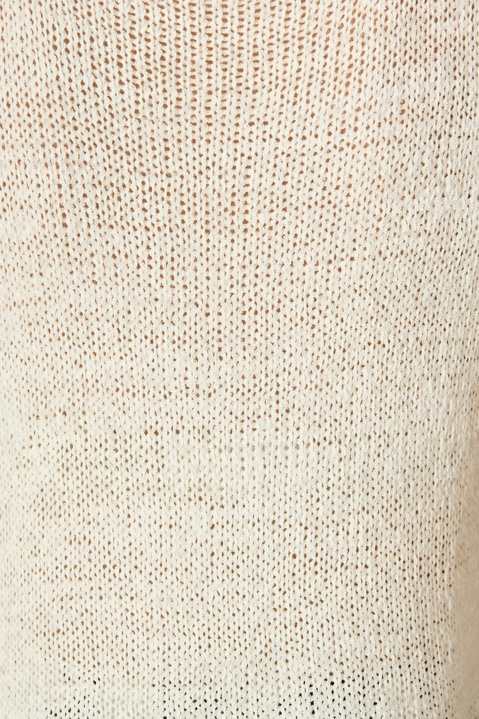 Soft Touch Knit Top in Cream fabric