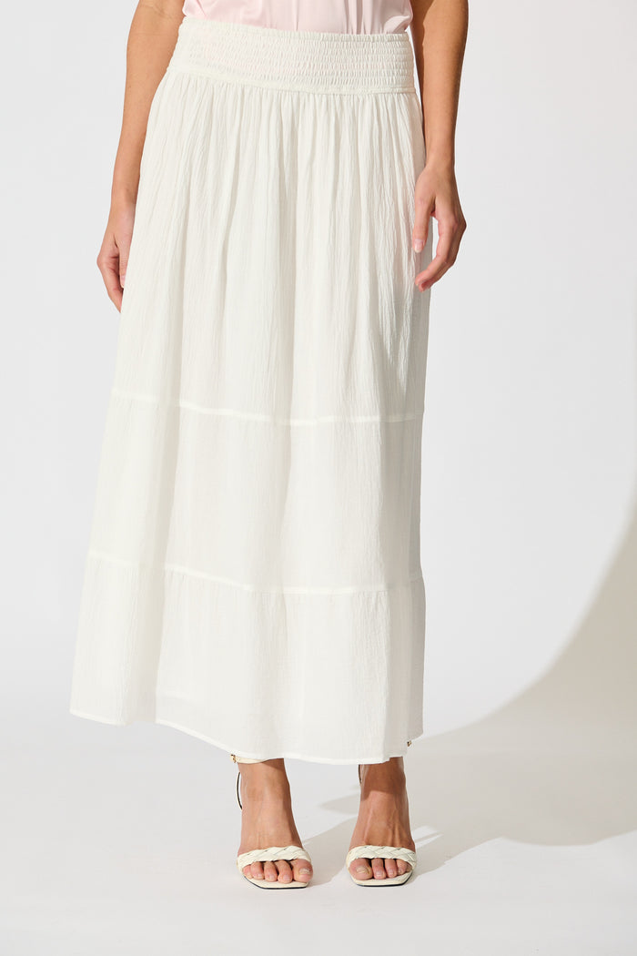 Aina Maxi Skirt in White Cotton front
