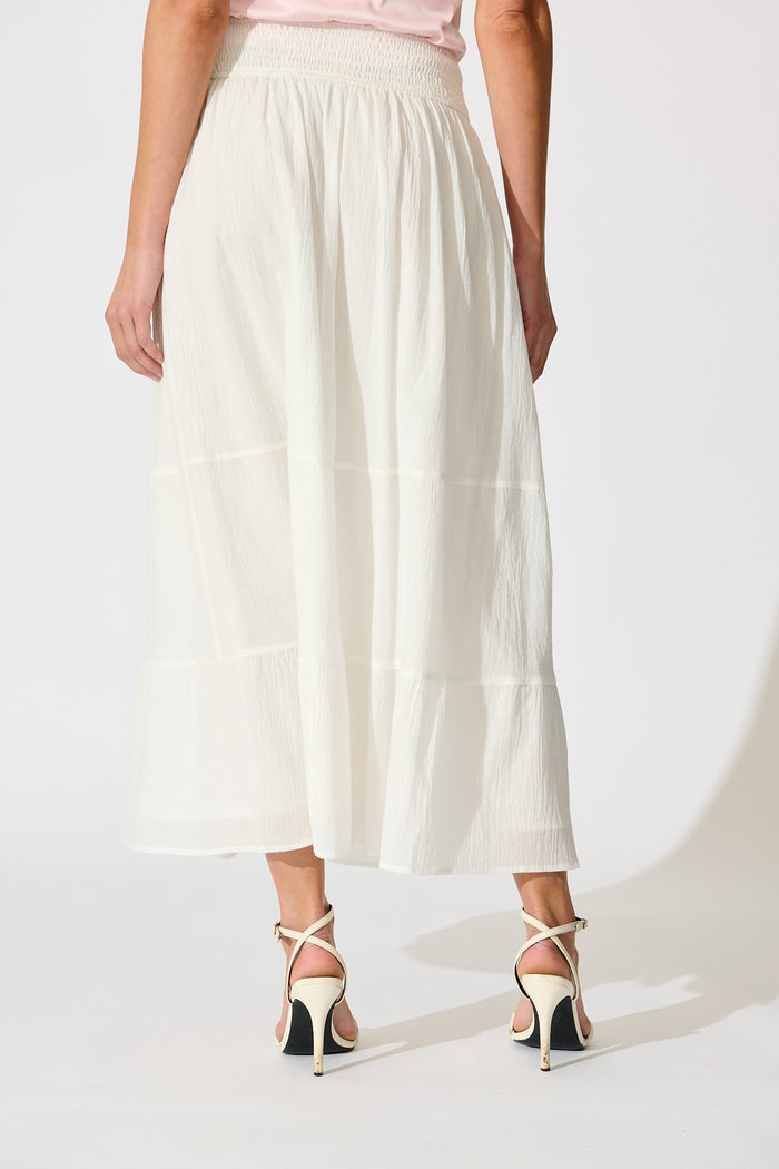 Aina Maxi Skirt in White Cotton back