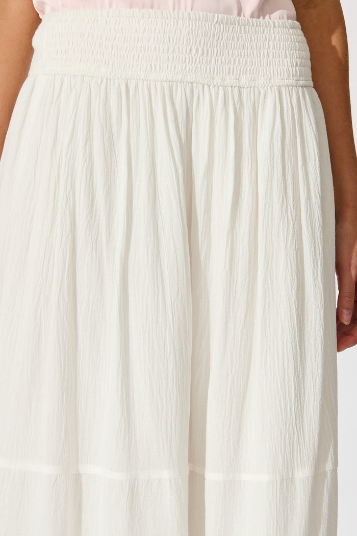 Aina Maxi Skirt in White Cotton detail