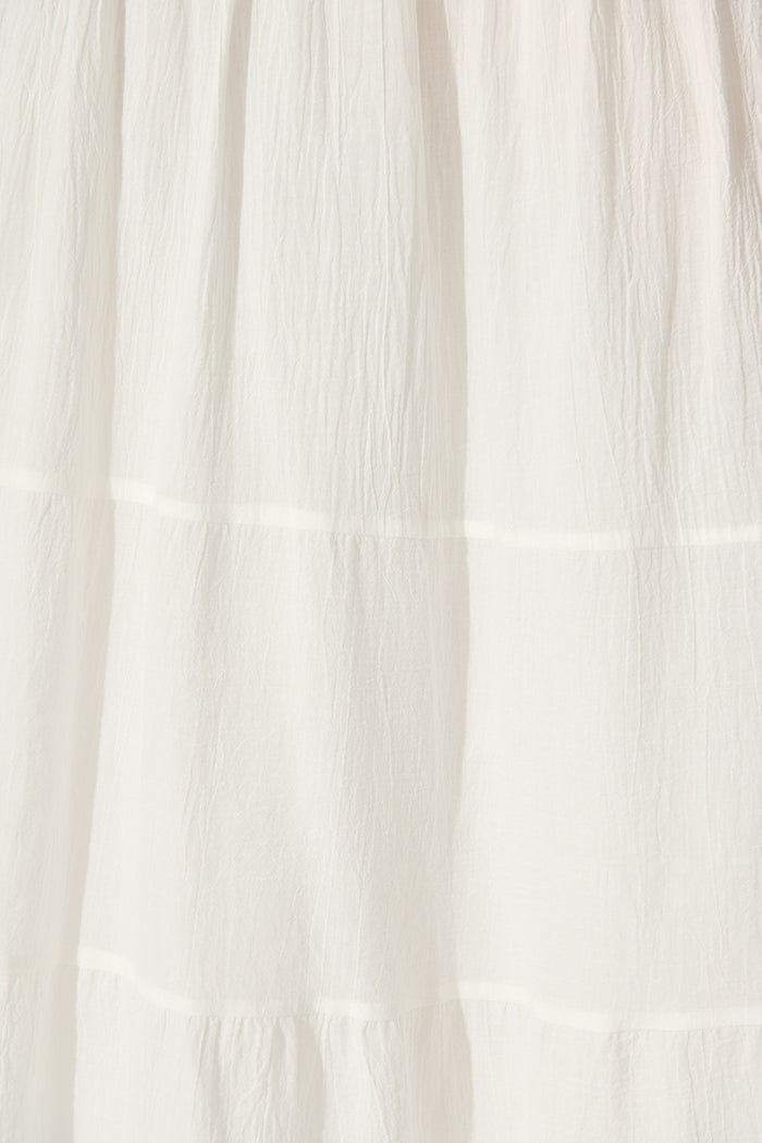Aina Maxi Skirt in White Cotton fabric