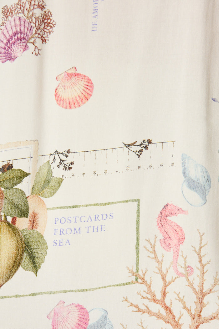 Sunkissed Shells Cami Top in White with Multi Shell fabric