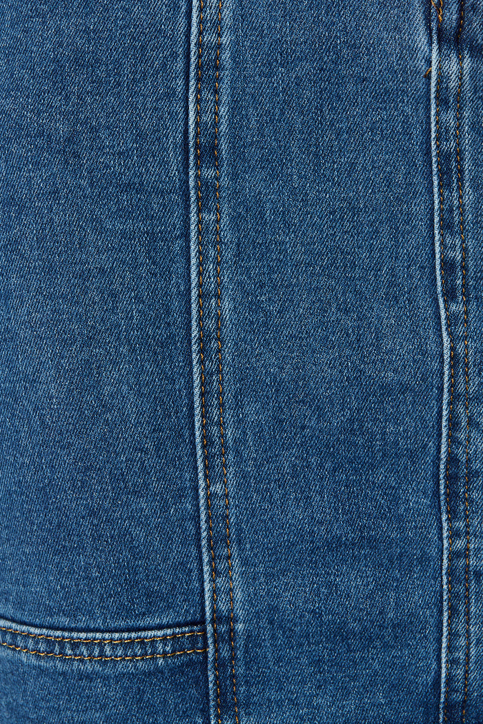 Sundae Denim Skirt in Dark Blue Wash fabric
