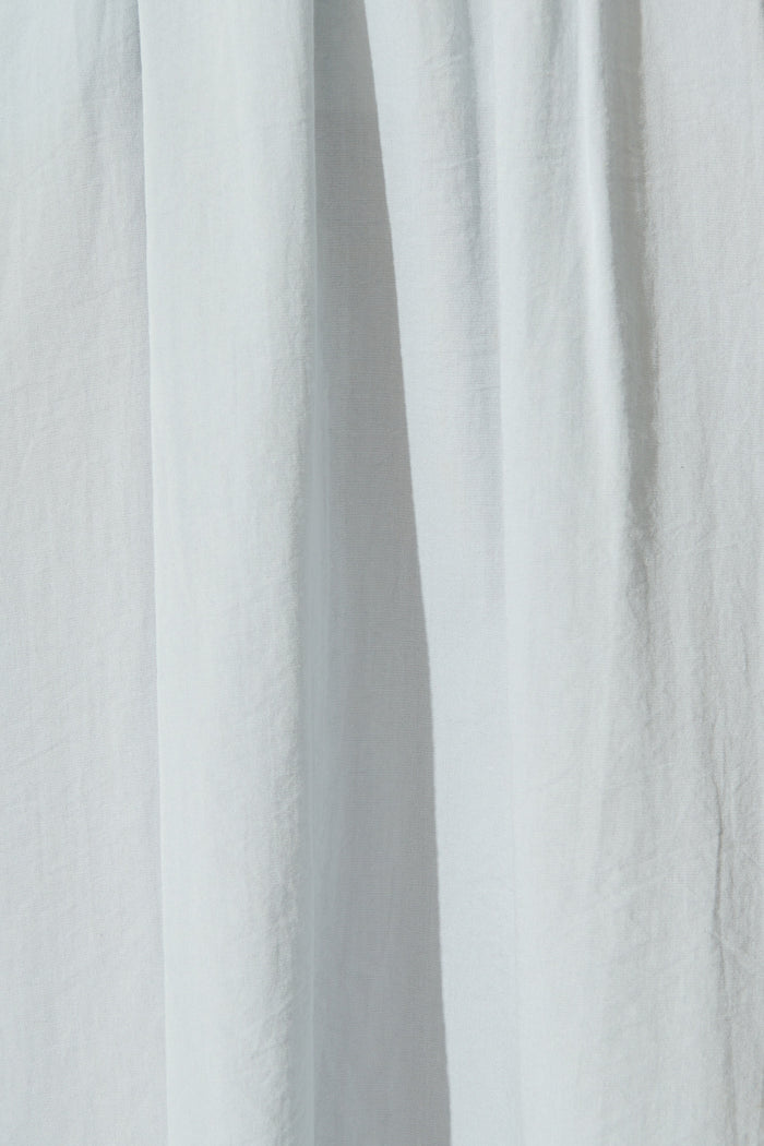 Fenella Maxi Skirt in Light Blue Linen Cotton Blend fabric